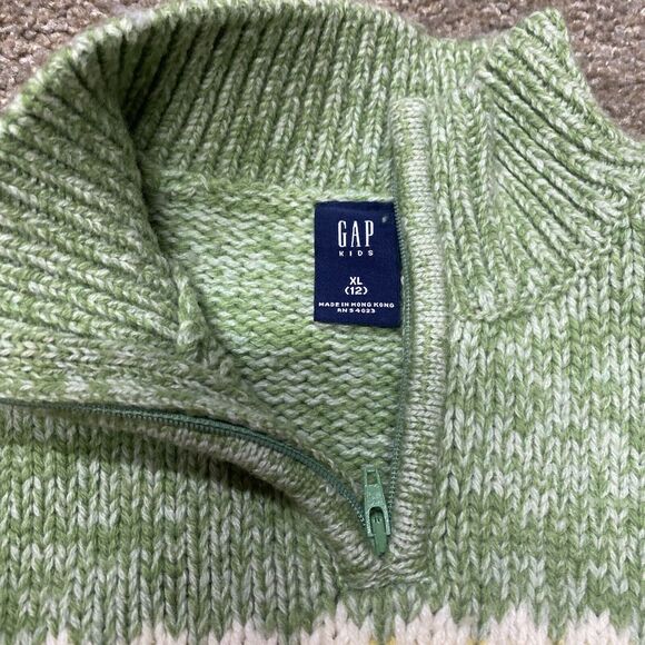 Gap Kids Lambswool Sweater Girls 1/4 Zip Sz XL Sz 12 Long Sleeve Pullover Blend - Picture 12 of 12